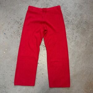 Gap Womens Red Ribbed Knit Wide Leg Sweater Pants Drawstring Large NWT